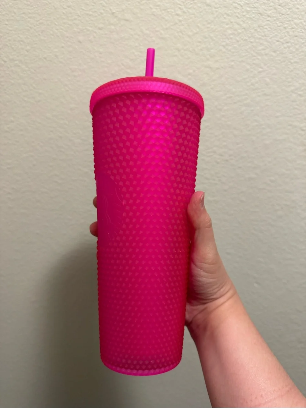Starbucks Hot Pink Studded Reusable Tumbler with Straw